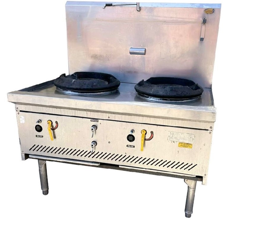 Gas 2 whole wok stainless steel