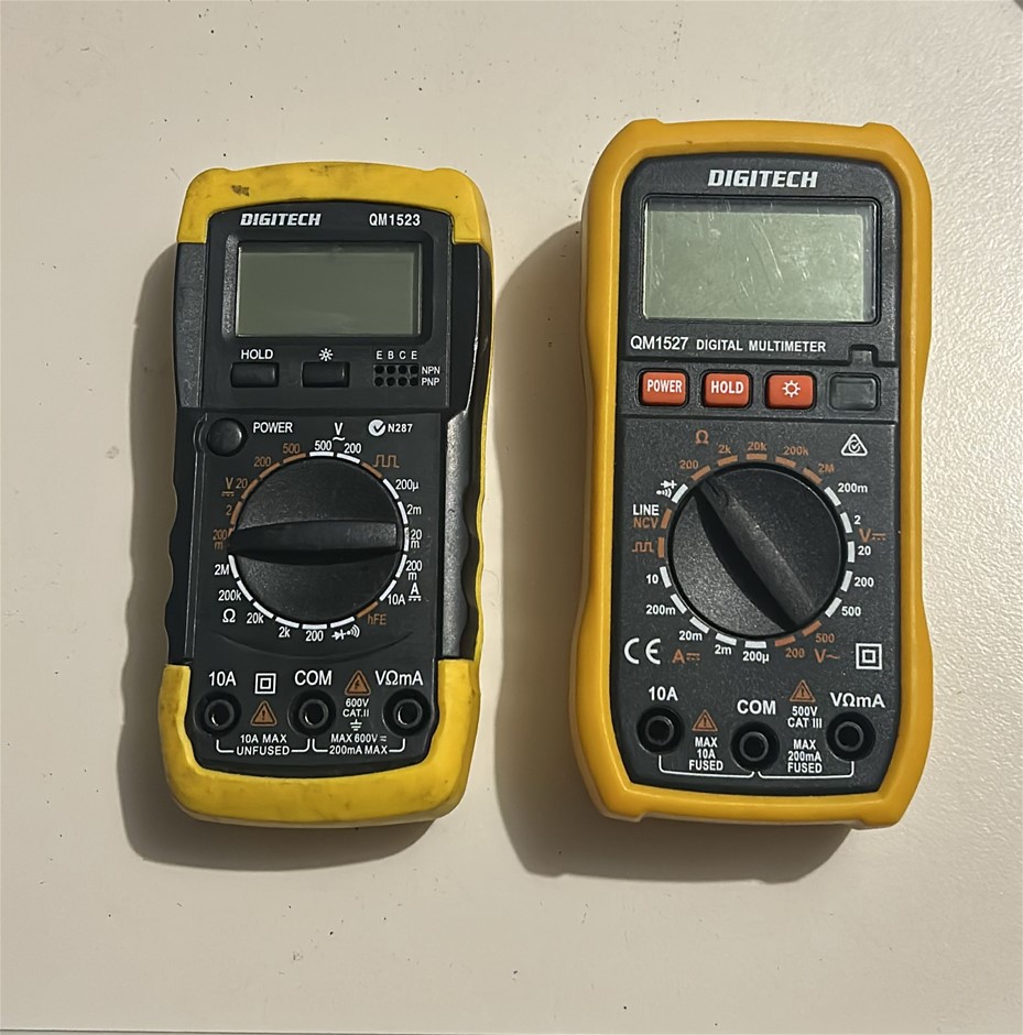 2x Digitech Digital Multimeter (Models: QM1523 and QM1527)