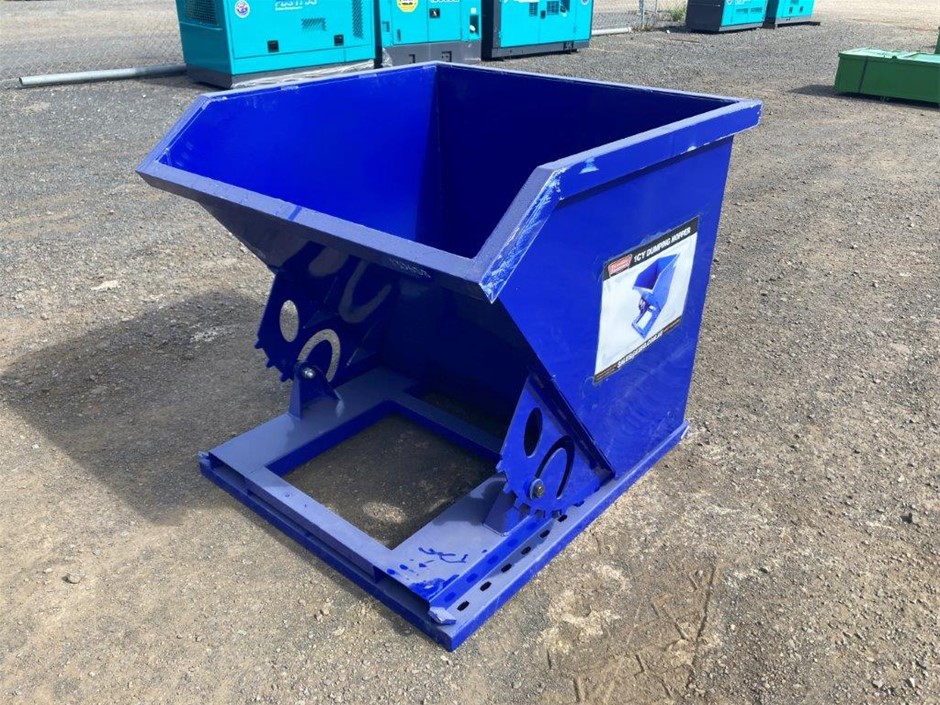 1 Cubic Yard Self Tipping Skip Bin To Suit Forklift( Unused)