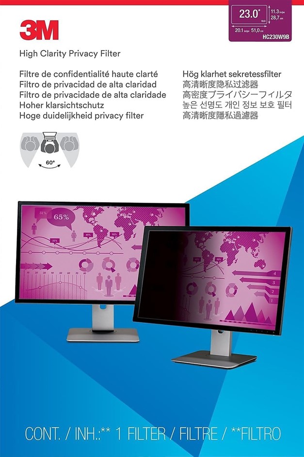 3M High Clarity Privacy Filter for 23-inch Widescreen Monitor