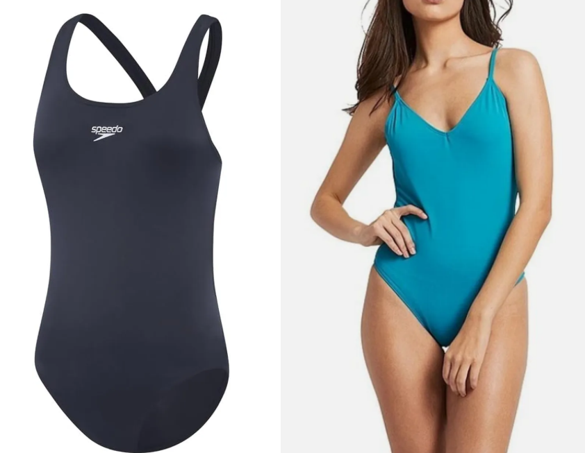 BUNDLE: Speedo Women's Endurance+ Leaderback One Piece Swimsuit, Navy, Smal