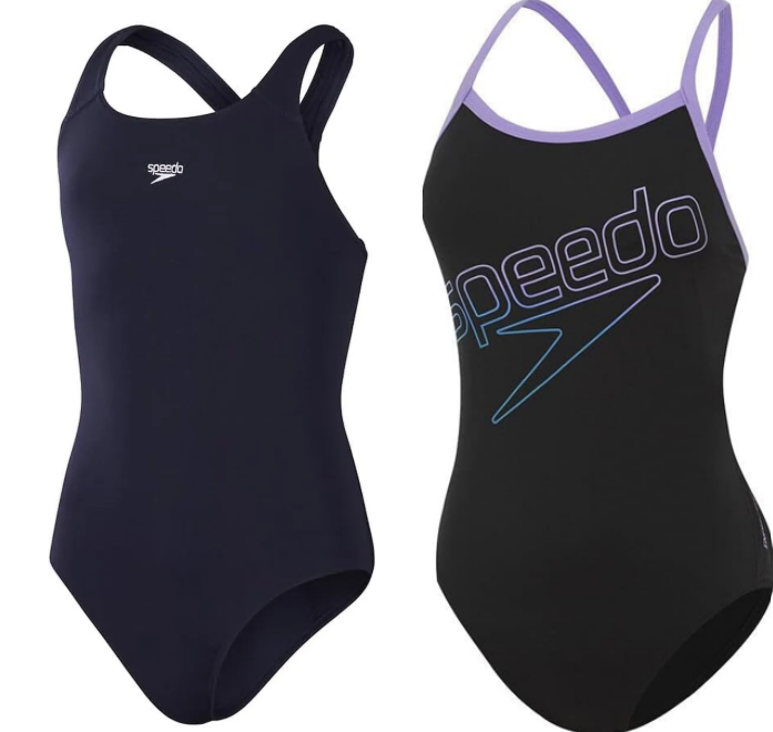 BUNDLE: SPEEDO Womens Classic One Piece Swimsuit, Navy, Large & SPEEDO Wome