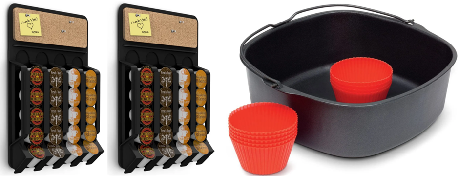 BUNDLE: 2 x MIND READER 'Mounty' Fridge/Wall Mount Coffee pod Dispenser wit