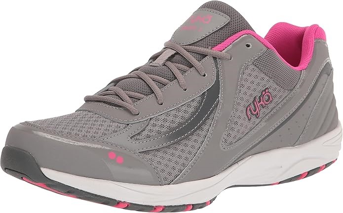Ryka Women's Dash 3 Walking Shoe, Grey/Pink, 5