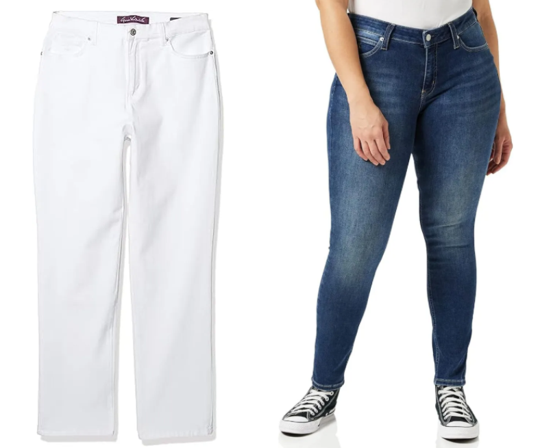 PANTS BUNDLE: Calvin Klein Jeans Women's Core Mid Rise Skinny Jeans, Zz001