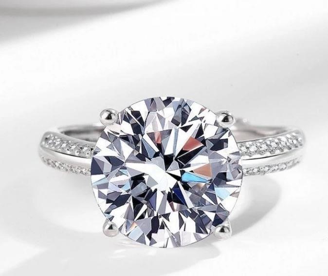 5.0ct white stones 925 Sterling Silver Ring (s925)-Adjustable