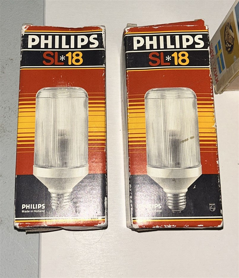 2x Philips SL*18 Prismatic Compact Fluorescent Lamps