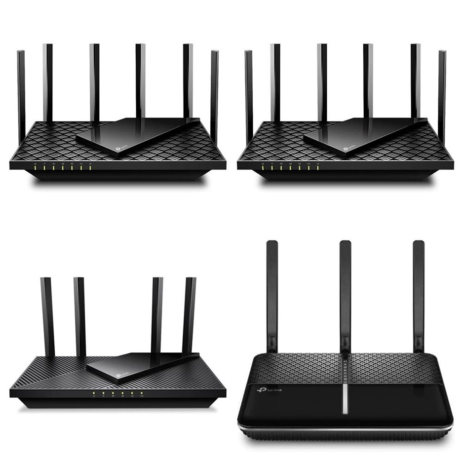 4 x Assorted Routers. 2 x TP-LINK Archer AX72/AX5400 Router. 1 x TP-LINK A
