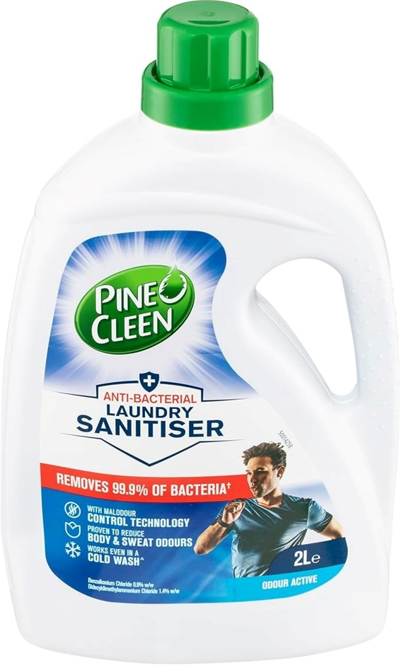 2 x PINE O CLEEN Laundry Sanitiser, Odour Active, 2L.