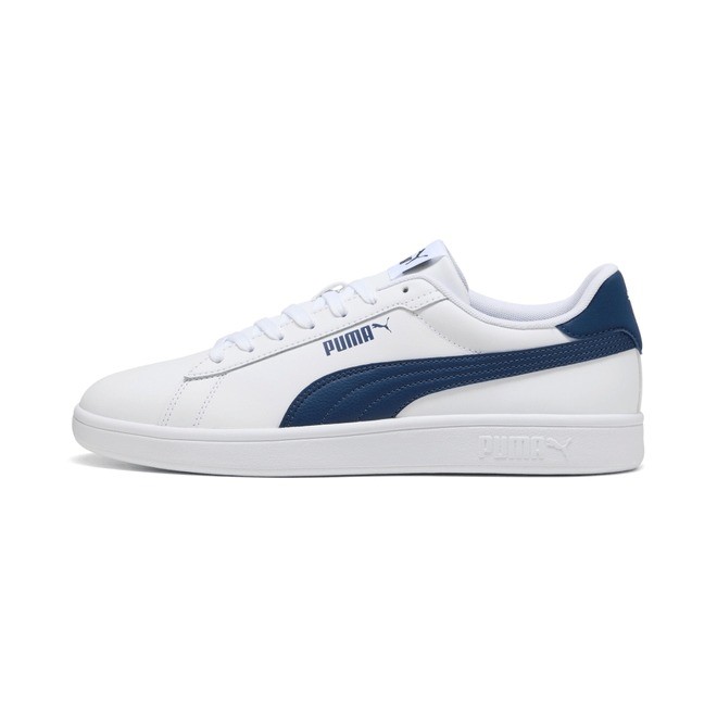 PUMA Men's Smash 2.0 L Shoes, Size US11.5, White/Persian Blue (28), 214927.