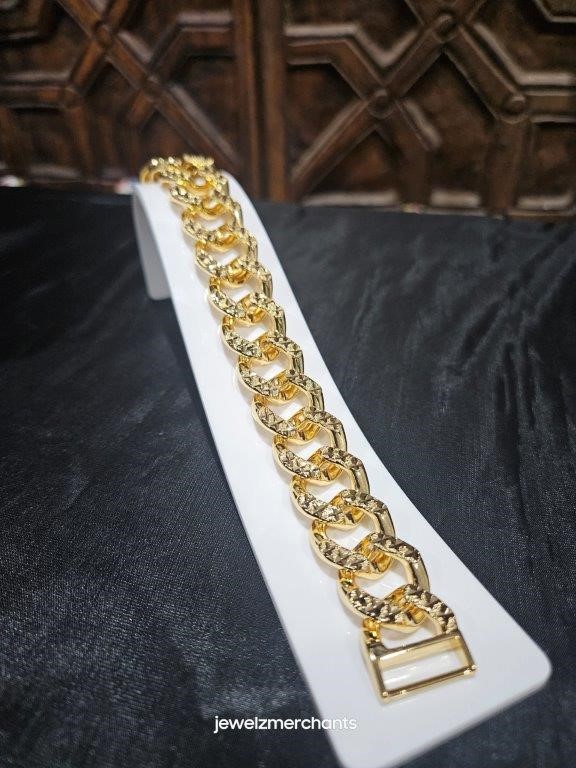 22KGold-filled/Italy Stamped  Yellow Gold Filled  Bracelet -19CM-16MM