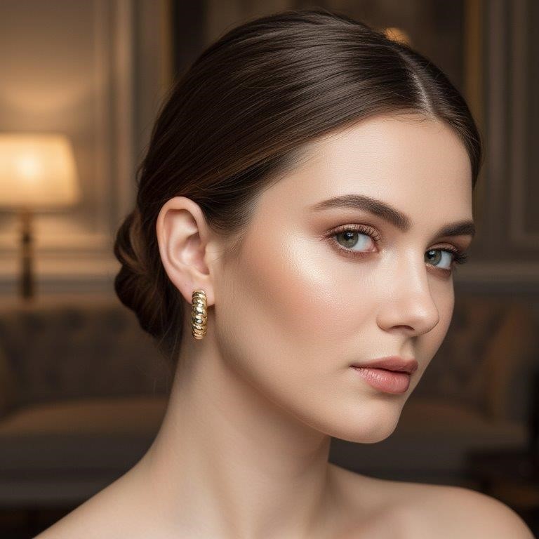 18K/Italy Gold Filled Earring -(stamped 18K/Italy)-Warranty Quality