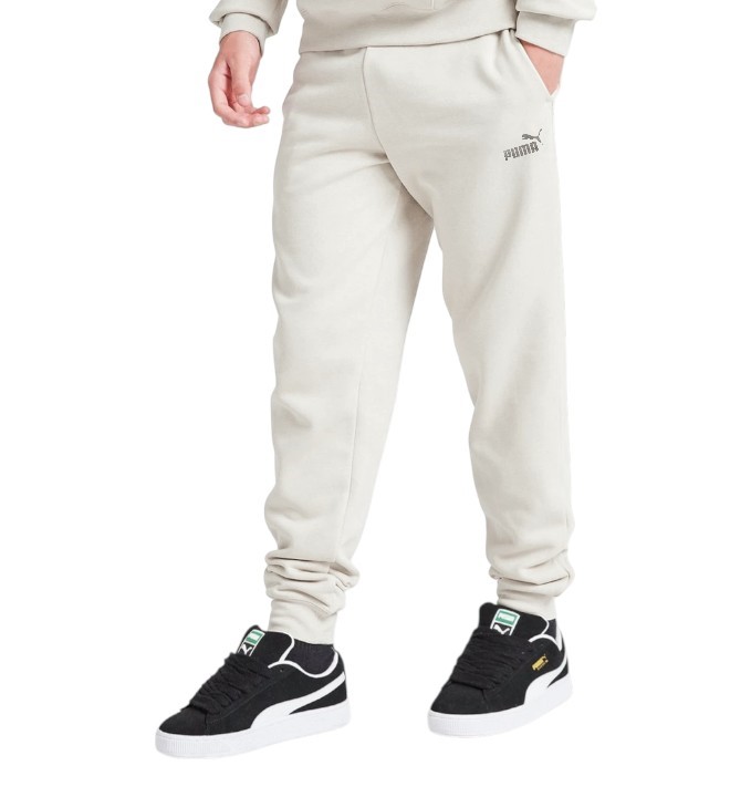 PUMA Girls' ESS+ Fleece Cuff Sweatpants, Size L (14), Warm White/Bronze (65