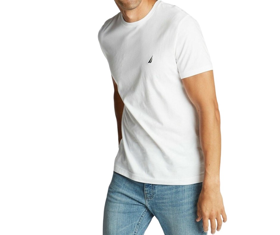 4pk NAUTICA Men's Kyson Tees, Size S, 100% Cotton, White (908), N1K01974.