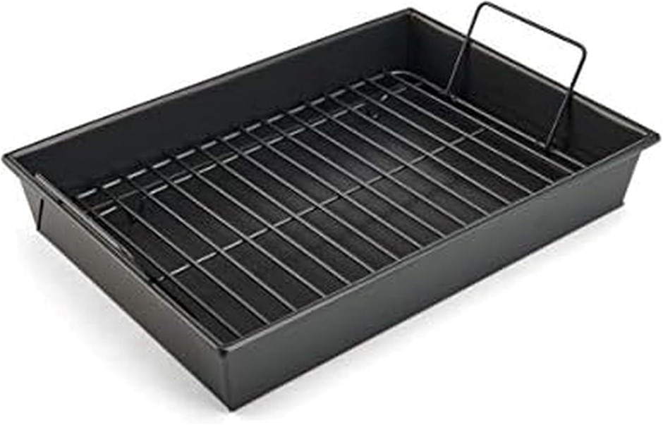 CHICAGO METALLIC Pro Non-Stick Roast and Broil Baking Pan with Rack, Nonsti