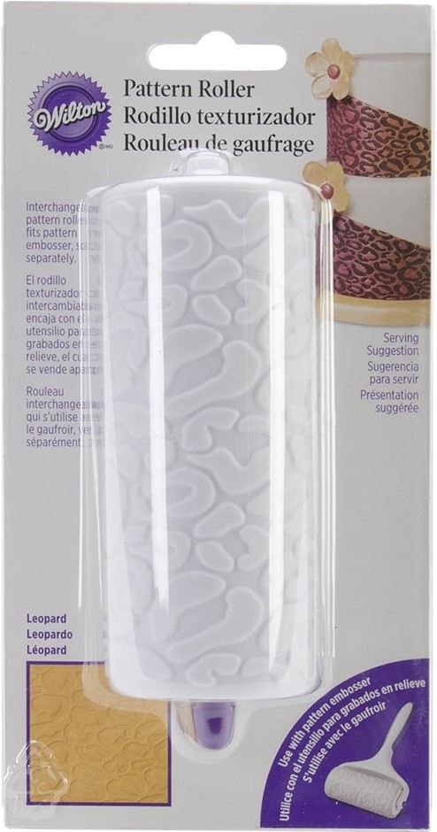 3 x WILTON Leopard Pattern Embosser, Cake decorating, White.