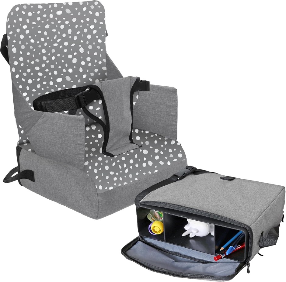 DREAMBABY On-The-Go Kids Booster Seat with Handy Storage Compartments, Fits