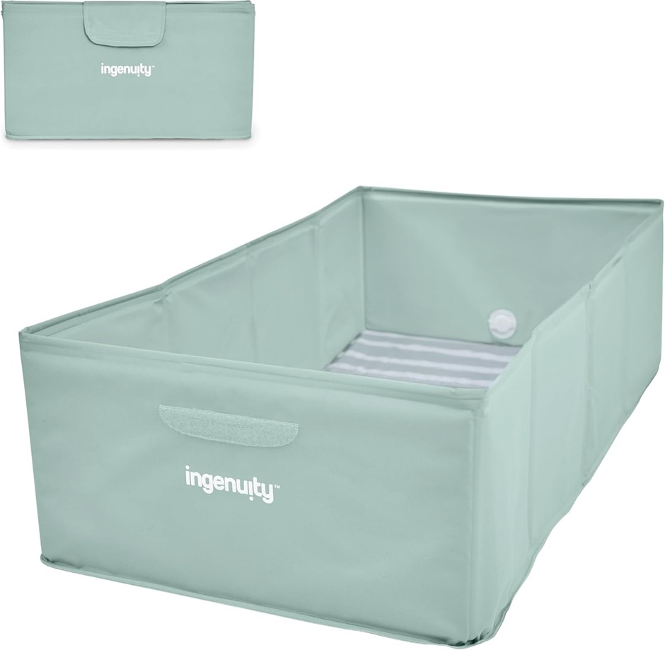 INGENUITY Tuckaway Toddler Folding Tub, Folds to Store, Easy to Clean, No A