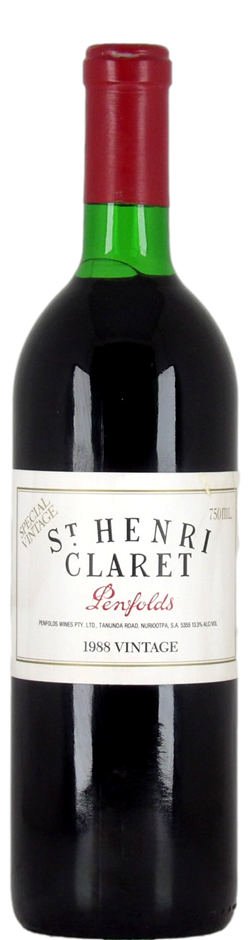 Penfolds St Henri Special Vintage Claret 1988 (1x 750mL), SA.