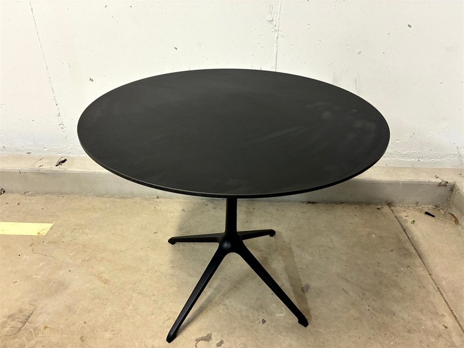Black Circular Dining Table, Qty x1