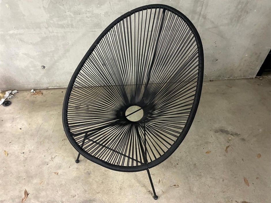 Black Rattan Outdoor Egg Chair