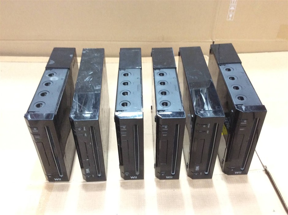 Nintendo RVL-001 (AUS) Wii Console - Black (Lot of 6)