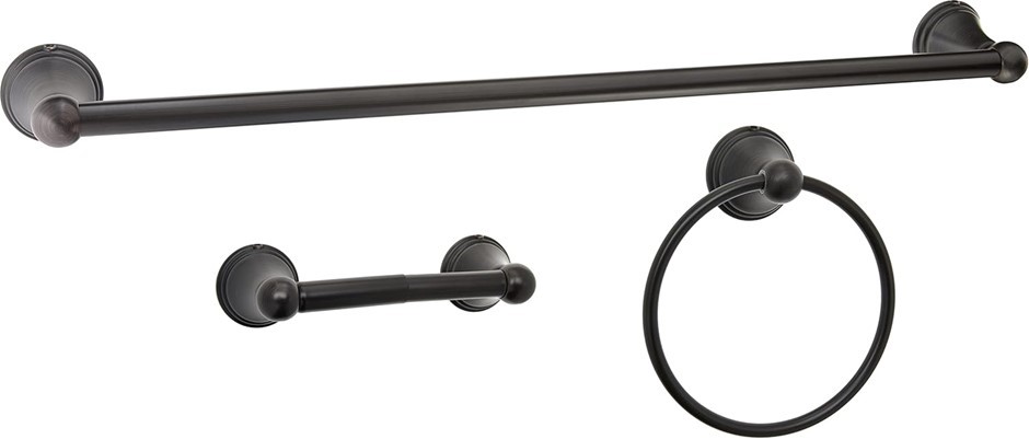 Amazon Basics AB-BR815-OR Bathroom Hardware Set, 3 Piece, Oil Rubbed Bronze