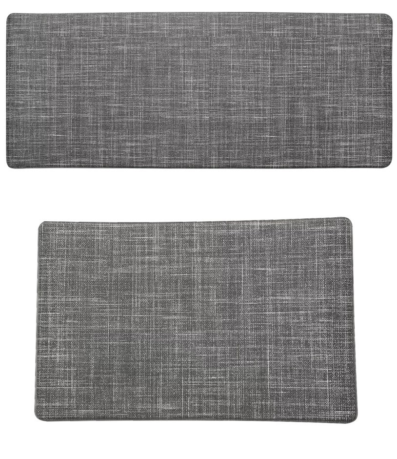 SERELENA 2-Piece Wellness Mat, 61x152cm & 51x81cm, Texture Charcoal.