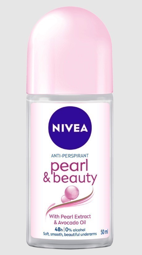 6 x NIVEA Pearl & Beauty Roll On w/Pearl Extract & Avocado Oil, 50mL.