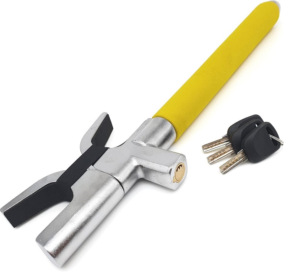 KRASER WA839Y Steering Wheel Lock High Security Bar, More Visible, Deterren