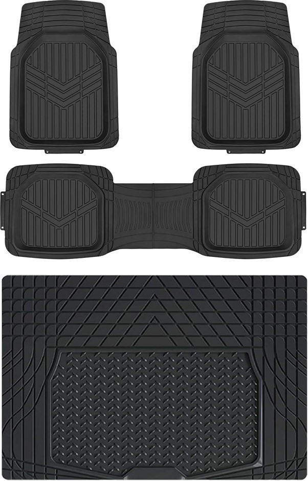AMAZON BASICS 4-Piece All-Weather Protection Heavy Duty Rubber Floor Mats S