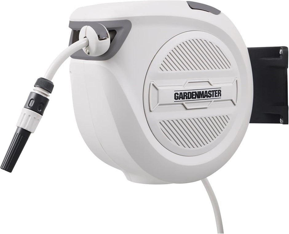 GARDENMASTER UV Resistant Retractable Water Hose Reel, 20 Meter Length.