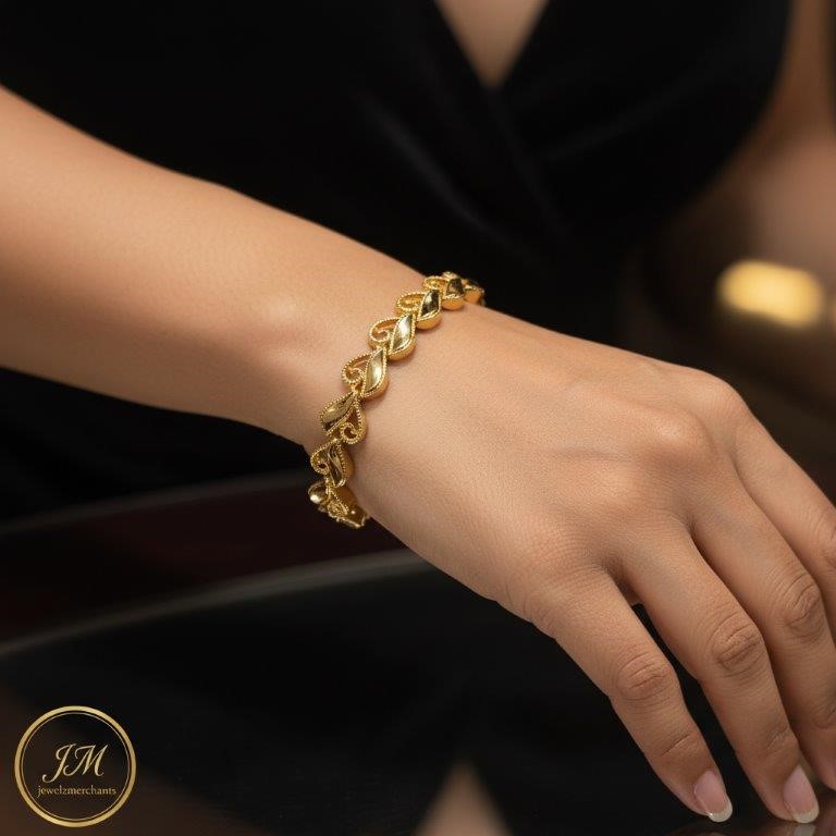 22K/Italy Gold Filled Heart Bracelet -(stamped 22K/Italy)-Warranty Quality