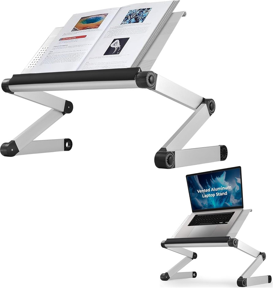 UNCAGED ERGONOMICS Adjustable Book Holder Stand & Laptop Stand, Portable Bo