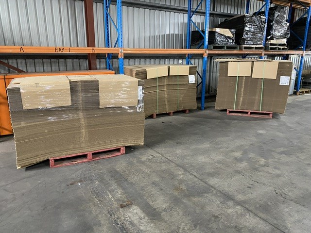 <p>Large Qty of Cardboard Covers 4 Pallets</p>