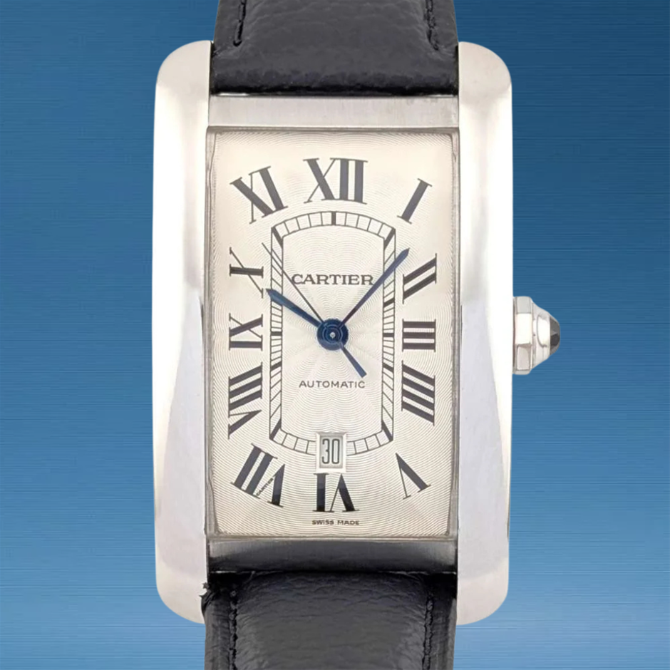 Cartier 2928 Tank Américaine XL – 18k White Gold XL 32mm 2010 BxP & COA