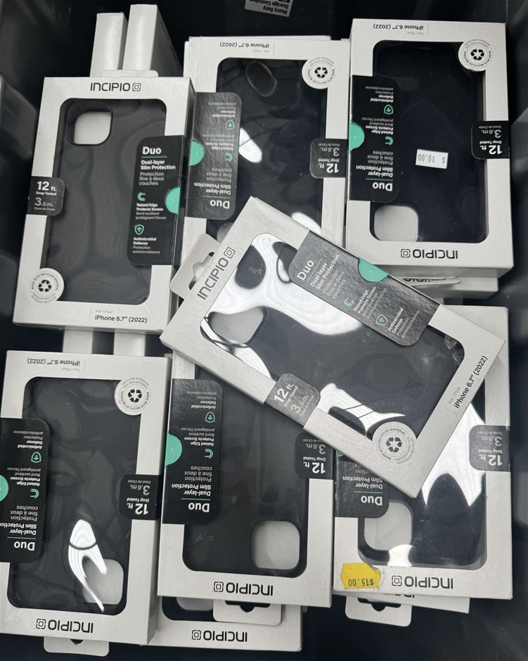 80 x INCIPIO Duo iPhone 14 Plus Black Phone Covers ( iPhone is not included