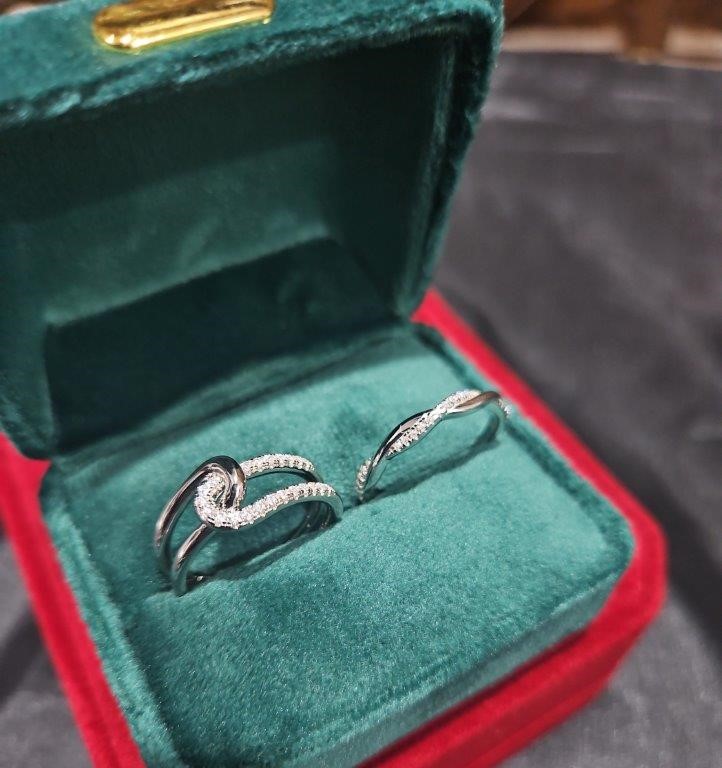 2pcs GRA Moissanite white -925 Sterling Silver Ring -8US