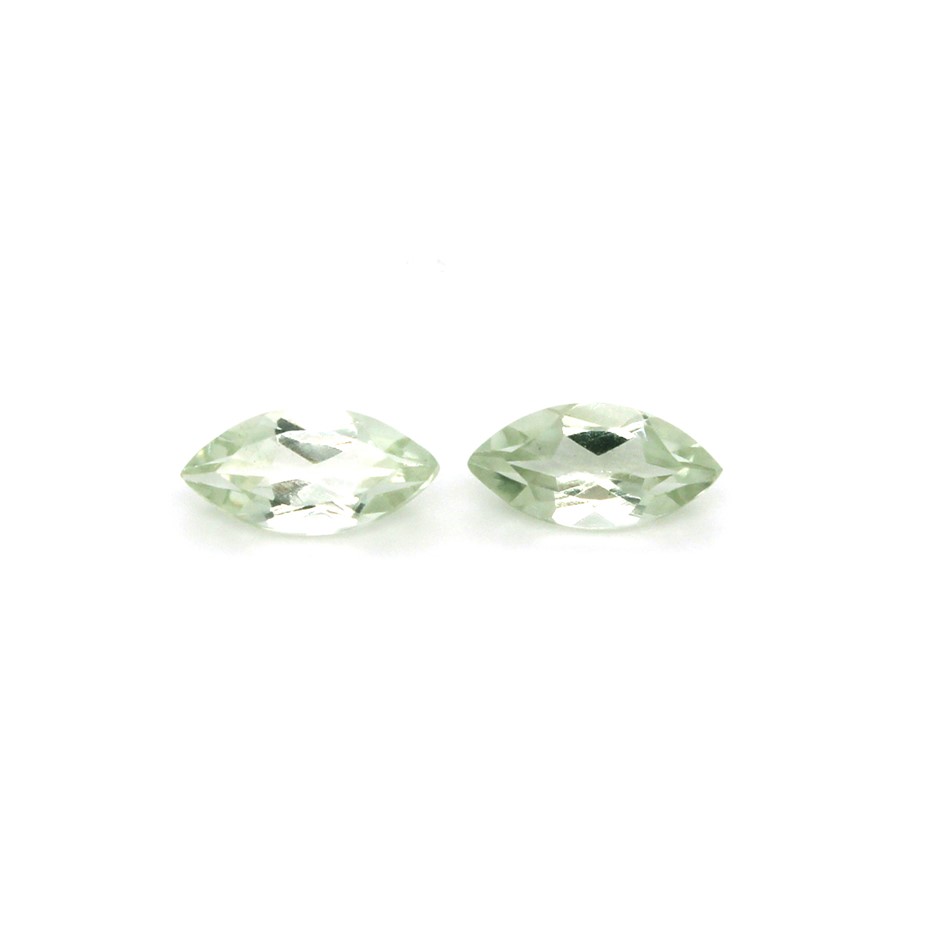 2 Pcs Marquise Elegant Green Amethyst Gemstone