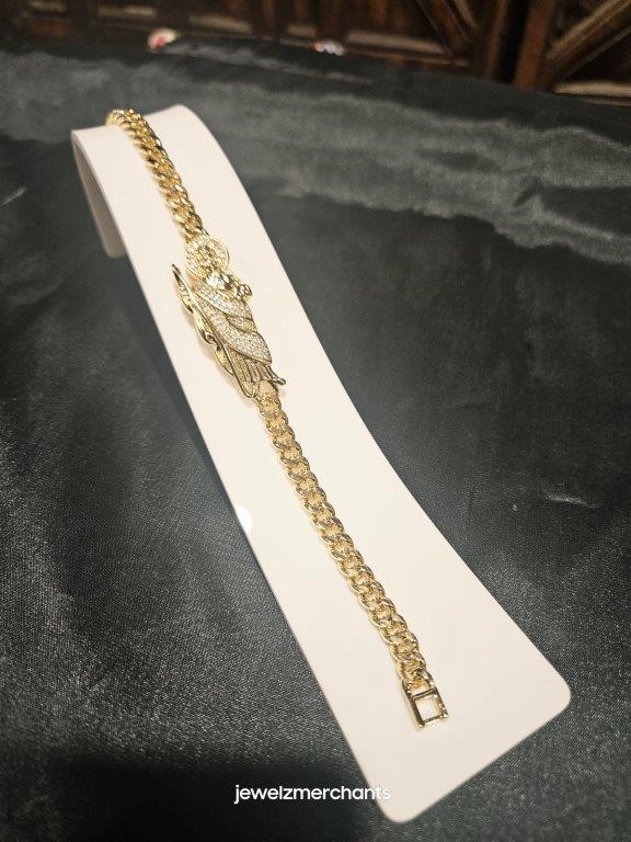 14k/Italy stamped Yellow Gold Filled Jesus Christ Bracelet -18cm