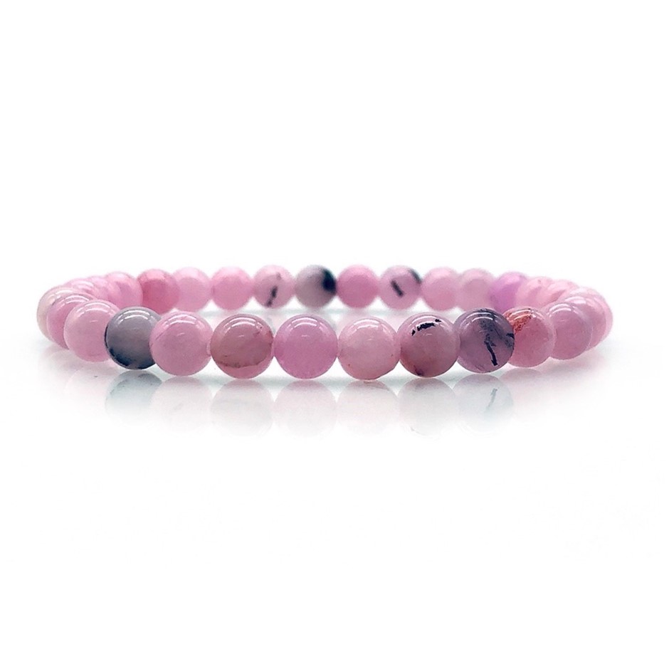 6mm Cherry Blossom Jasper Gemstones Beaded Bracelet.