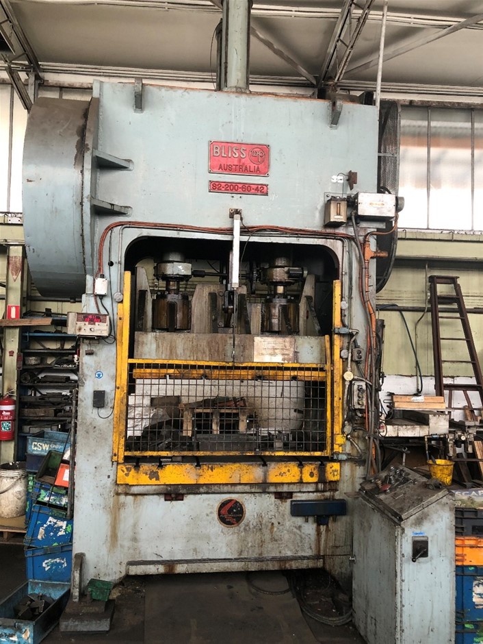 Bliss 200 Ton ‘H ’Frame Cranked Press