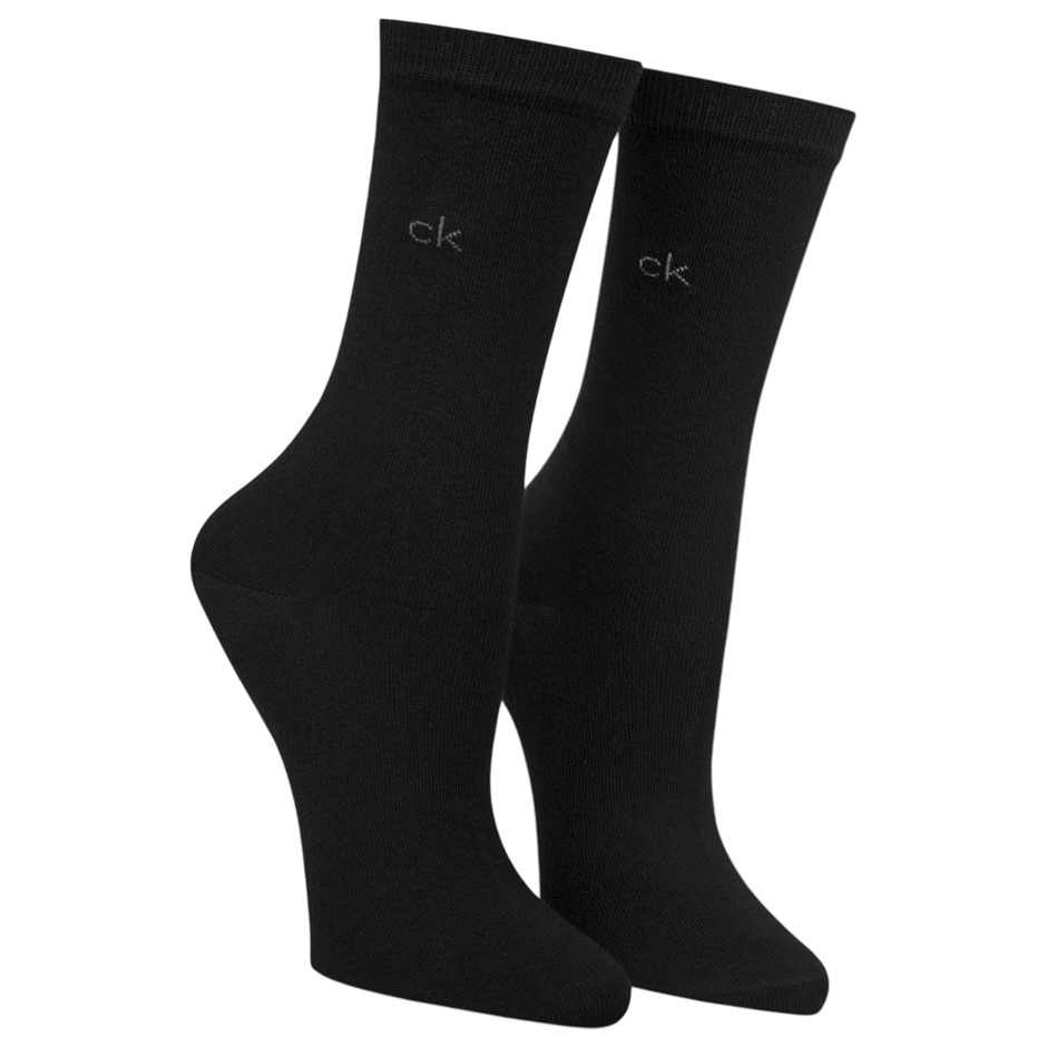 5 Pairs x CALVIN KLEIN Women's Combed Cotton Mid Crew Socks, One Size (EU 3