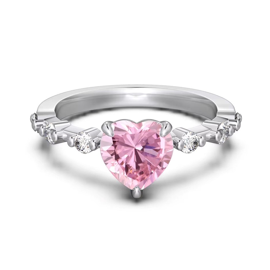 1.25ct Heart Cut Simulated Diamond 925 Sterling Silver Ring - Size 8