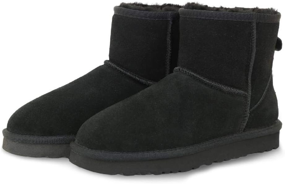 YELLOW EARTH Women's Classic Ultra Mini Ugg Boot, Black, Size US 8 / UK 6 (