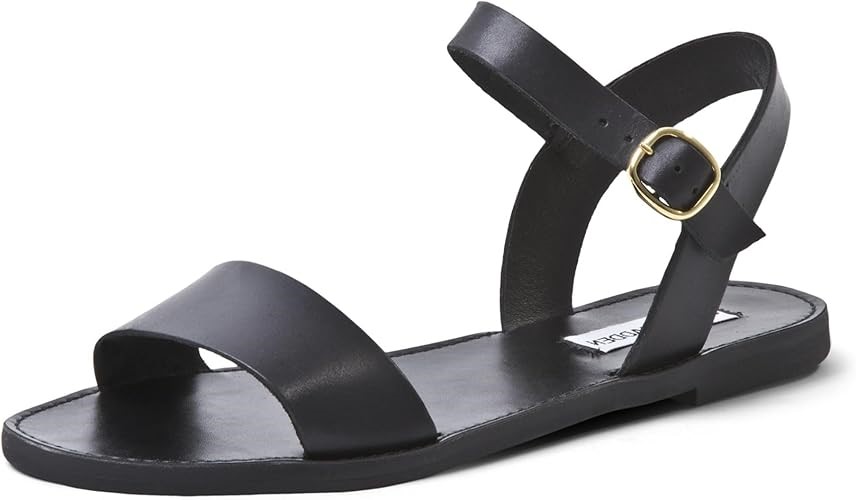 STEVE MADDEN Women's Donddi Sandal, Black Leather, Size 5 US(017050). Buye
