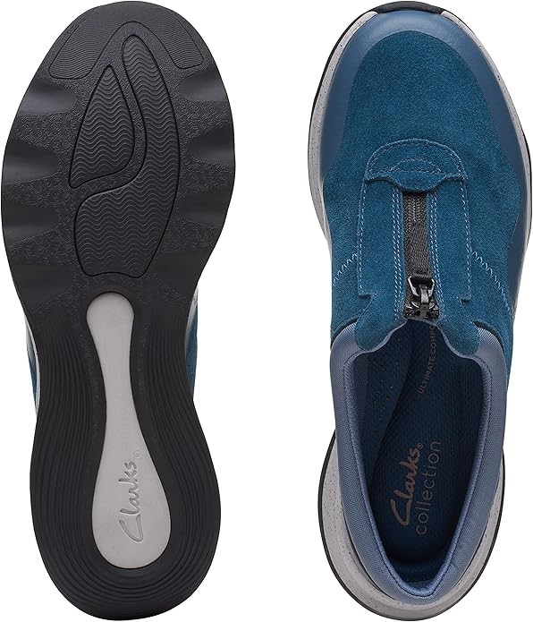 CLARKS Women's Jaunt Way, Blue Grey Suede, Size US 9 Wide. (68984). Buyers