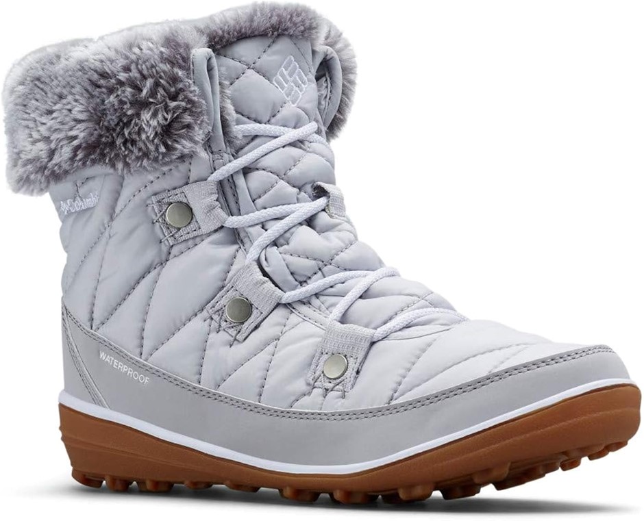 COLUMBIA Women's Heavenly Shorty Omni-Heat Snow Boot, Grey Ice/White, Size