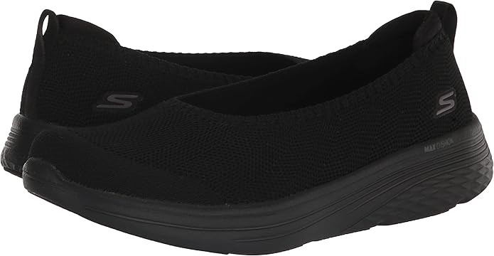 SKECHERS Women's MAX Cushioning LITE-Knit Ballet Flat, Black, Size US 8 (13