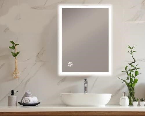 VIVIENDO Rectangular LED Bathroom Wall Mounted Anti-Fog Mirror, Size 90L x